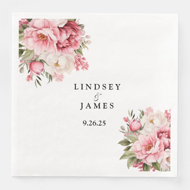 Bröllop Pappra Napkins Pappersservett (Framsida)