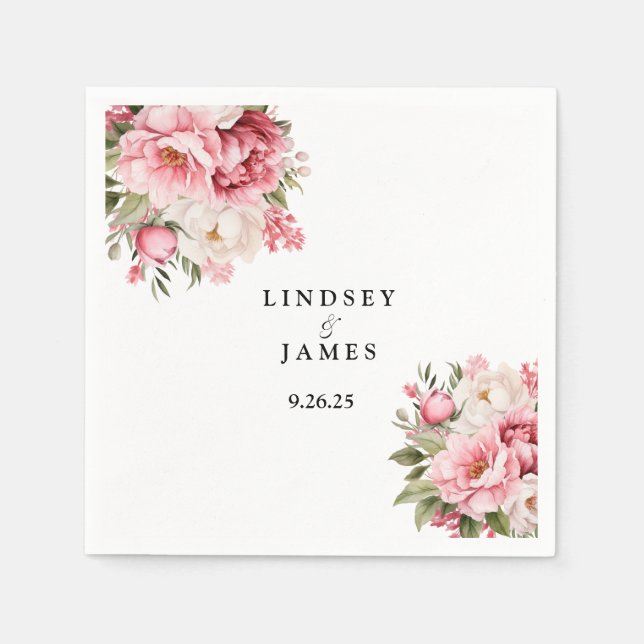 Bröllop Pappra Napkins Pappersservett (Framsidan)