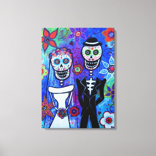 Bröllop par Dia de los Muertos Canvastryck (Framsida)