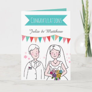 Bröllop par Doodle Grattiss Newlyweds Kort