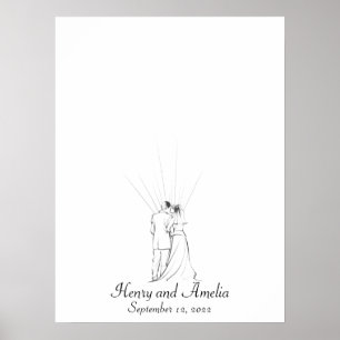 Bröllop par fingeravtrycksgäst Bok Poster