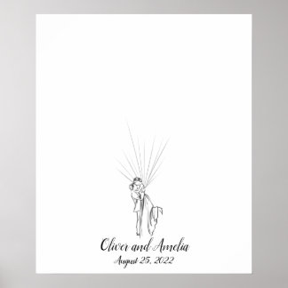 Bröllop par fingeravtrycksgäst Bok Poster