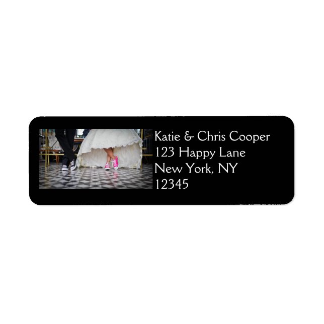 Bröllop par i Retro Stil 50 Middag Returadress Etikett (Framsidan)