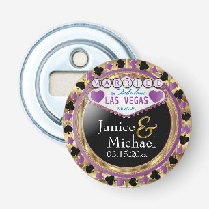 Bröllop par Las Vegas Stil - Lila Flasköppnare