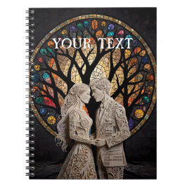 Bröllop par & Livets träd Vin Tote Anteckningsbok