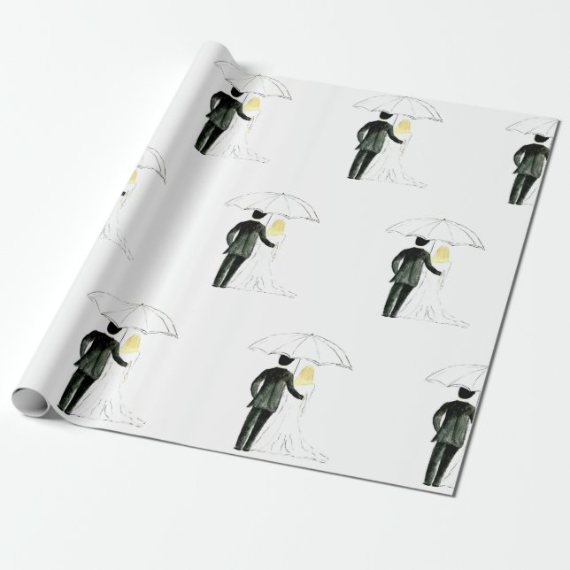 Bröllop par Ny gifta chic Wrapping papper Presentpapper (Utrullad)