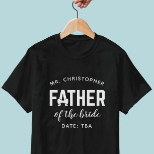 Bröllop Parent Far vid Bride Namn T Shirt