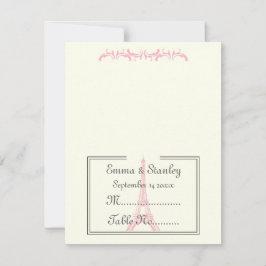 Bröllop Paris rosa Eiffeltorn elfenbensfärgad bord Inbjudningar