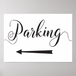 Bröllop parkeringsriktningar Lämnat pil Poster