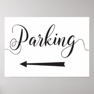 Bröllop parkeringsriktningar Lämnat pil Poster