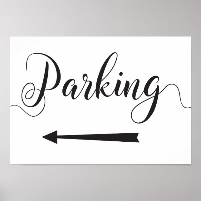Bröllop parkeringsriktningar Lämnat pil Poster (Framsidan)