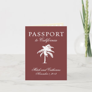 Bröllop Passport-inbjudan till Kalifornien Inbjudan