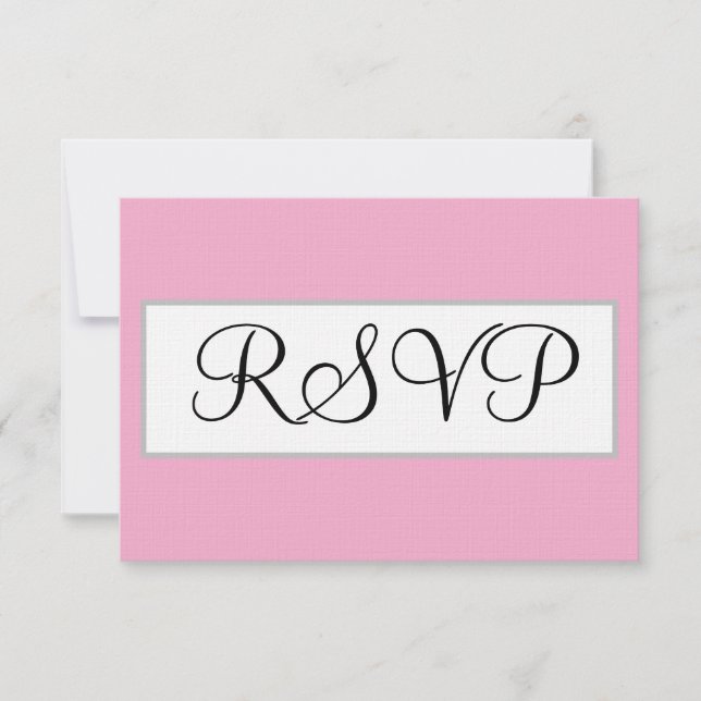 Bröllop Pastell Rosa Silver RSVP-kort OSA Kort (Framsida)
