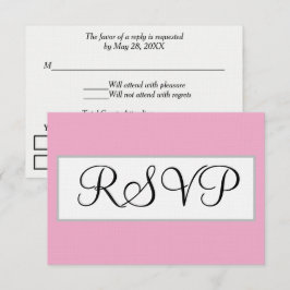 Bröllop Pastell Rosa Silver RSVP-kort OSA Kort