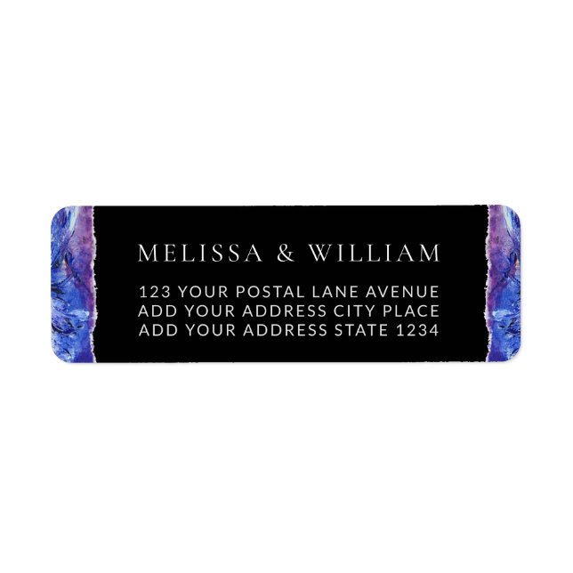 Bröllop Paweatade Black Returadress Returadress Etikett (Framsidan)