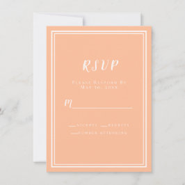 Bröllop Peach Modern Elegant OSA-djurutrymmeskort