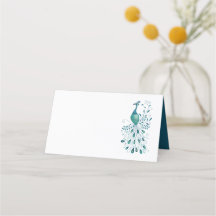 Bröllop Peacock Ställe Namn-platskort