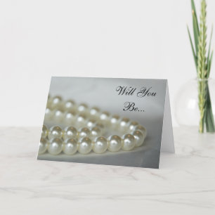 Bröllop Pearls kommer du att bli min bridesmaid Inbjudan