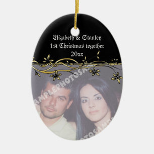 Bröllop Peles första julfoto Ornament