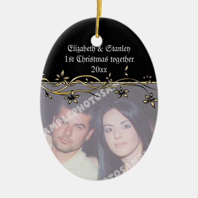 Bröllop Peles första julfoto Ornament (Framsidan)