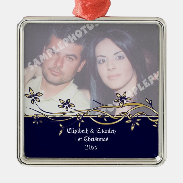 Bröllop Peles första julfoto Ornament (Framsidan)