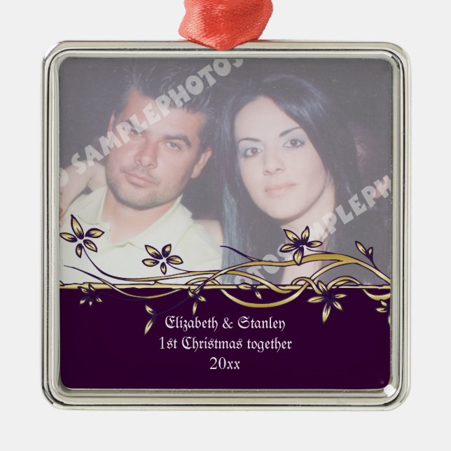 Bröllop Peles första julfoto Ornament (Framsidan)
