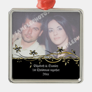 Bröllop Peles första julfoto Ornament