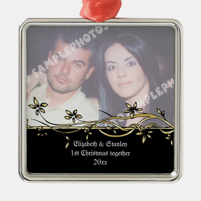 Bröllop Peles första julfoto Ornament (Framsidan)