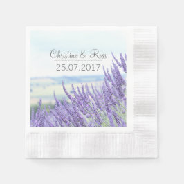 Bröllop personlig lavender napkins pappersservett