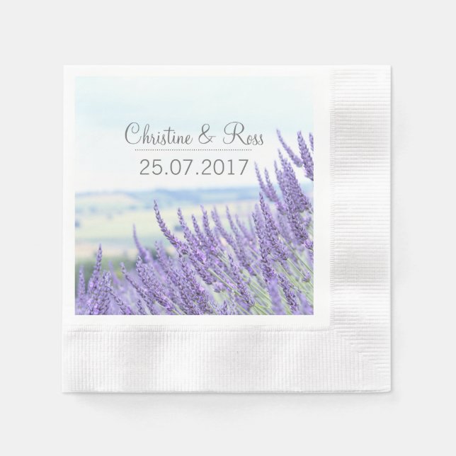 Bröllop personlig lavender napkins pappersservett (Framsidan)