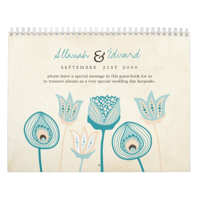 Bröllop Personlig Photo Guest Bok Guestbook Kalender (Omslag)