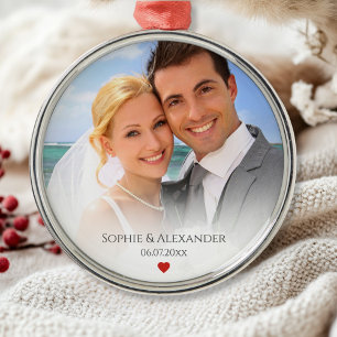 Bröllop Photo and Date Ornament