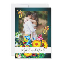 Bröllop Photo Blommigt Bees Emerald Guld Eco