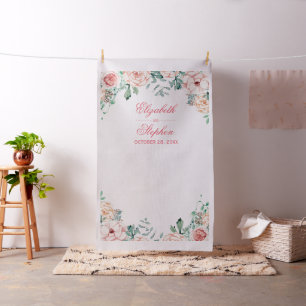 Bröllop Photo Booth Blommigt String Ljus Tyg