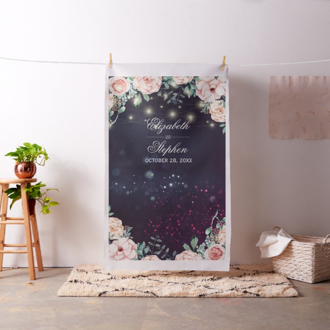 Bröllop Photo Booth Blommigt String Ljus Tyg (In Situ)