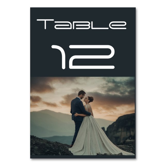 Bröllop Photo Bordsnummer-kort Bordsnummer (Framsidan)