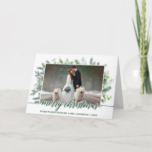 Bröllop Photo Calligraphy jul Gräs Greenery Helgkort