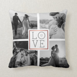 Bröllop Photo Collage Kärlek Kudde