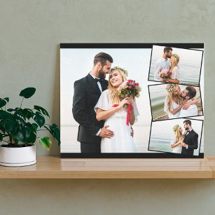 Bröllop Photo Collage med Lodrät ZigZag Montage Canvastryck