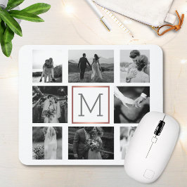 Bröllop Photo Collage Monogram Black & White Musmatta