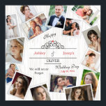 Bröllop Photo Collage Poster - Struktur<br><div class="desc">Fotokollage i elegant bröllop poster med en bakgrund av struktur av mjukt trä. Anpassa med dina egna foton,  namn och bröllop-datum för att skapa en tidlös nyckelfråga. Perfekt som en bröllop-gåva,  jubileumsminne eller murdeka för att fira kärlek och familj.</div>