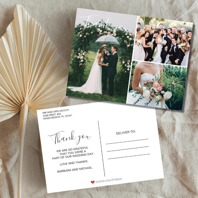 Bröllop Photo Collage Tack vykort (Skapare uppladdad)