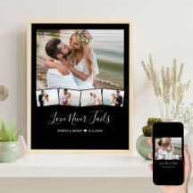 Bröllop Photo Collage Zigzag Bild Strip Anpassning