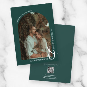 Bröllop Photo Emerald Grönt QR-kod Spara Datumet