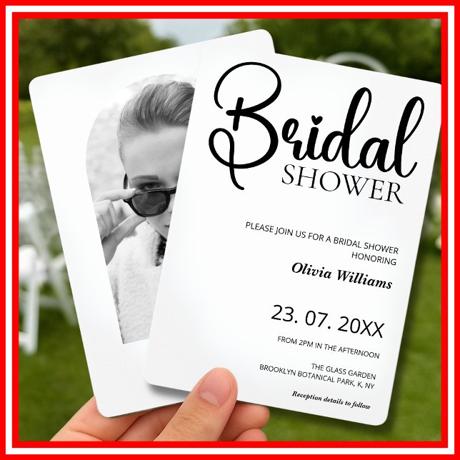 Bröllop PHOTO (enkel svart och vit Möhippa) Inbjudningar (Skapare uppladdad)