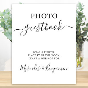 Bröllop Photo Guest Bok-signera Modern Calligrafi Poster