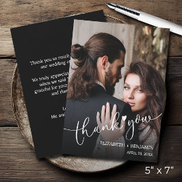 Bröllop Photo Hand-Lettered Tack Anteckningskort