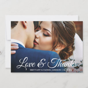 Bröllop Photo Kärlek & tack Bride & Groom Card Kort