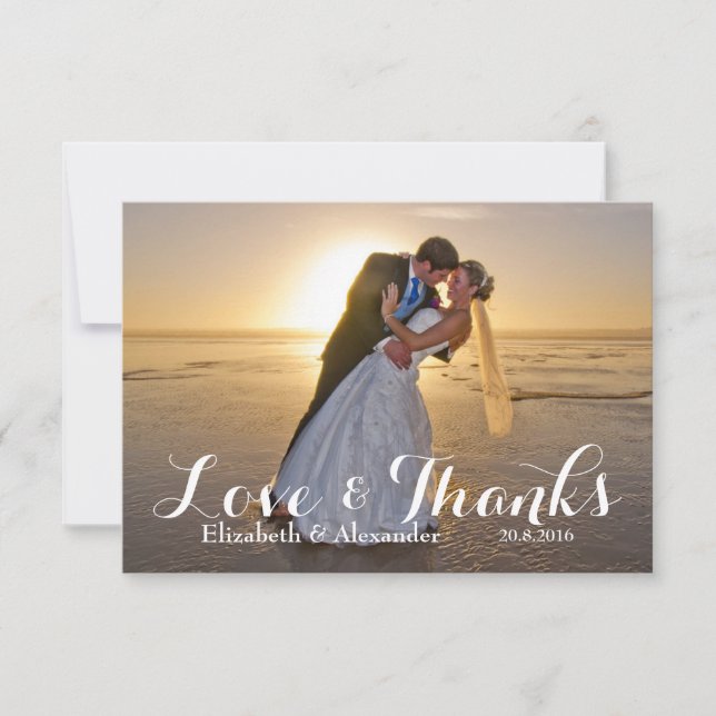 Bröllop Photo kärlek Tack Kort (Framsida)