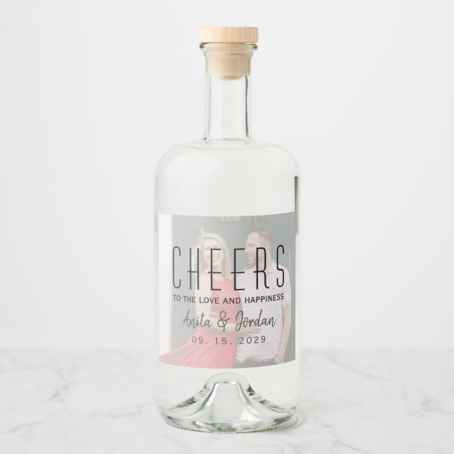 Bröllop Photo Liquor Flaska etikett (Framsida)